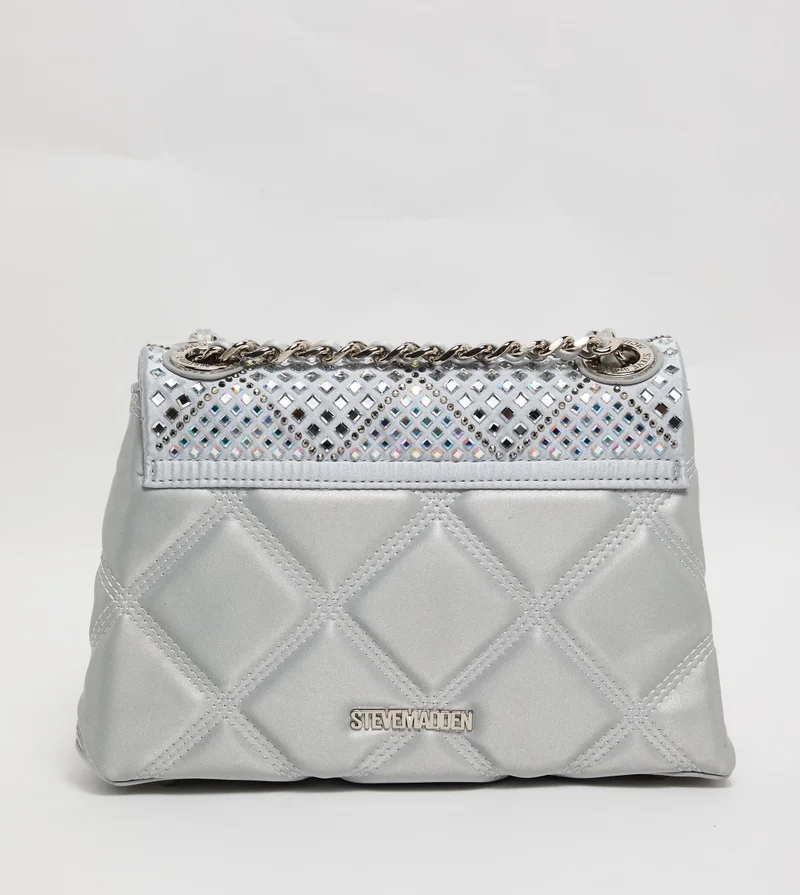 ستيف مادن Steve madden badalind women's silver satchel bag